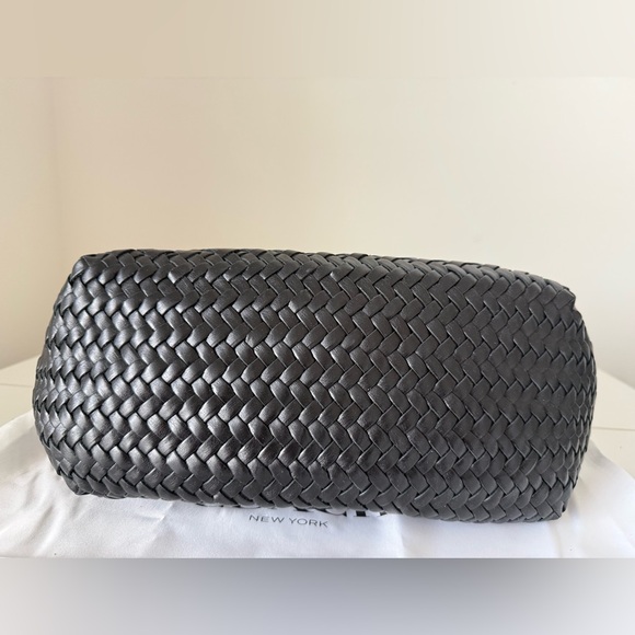 Coach Black Woven Leather Swing Tote - Picture 7 of 13